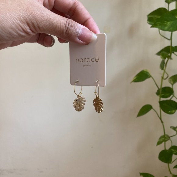 Gold Leaf Earrings - Picture 2 of 8